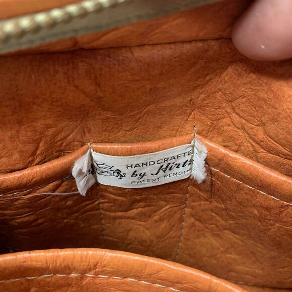 Vintage Hirtz Striped Leather Talon Zipper 70s Purse Handbag 10x7x3 - Picture 16 of 16